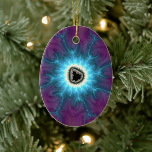 Switched On Mandelbrot Shocking Fractal Abstract Ceramic Tree Decoration