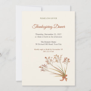 Switchgrass Harvest Thanksgiving Dinner Invitation