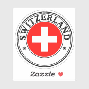 Switzerlan Seal Sticker Round Flag For Laptop Book