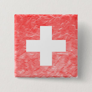 Switzerland 15 Cm Square Badge