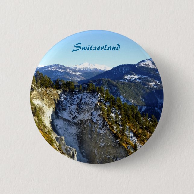 Switzerland 6 Cm Round Badge (Front)