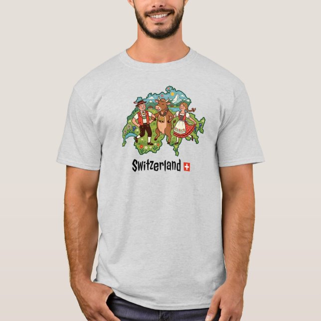 Switzerland Alpine Folk Dance T-Shirt (Front)