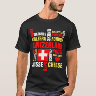 Switzerland alps cows fondue cheese skiing swiss T-Shirt
