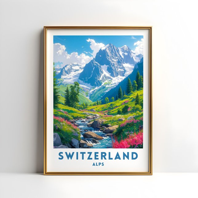 Switzerland Alps Travel Print Poster Wall Art (Creator Uploaded)