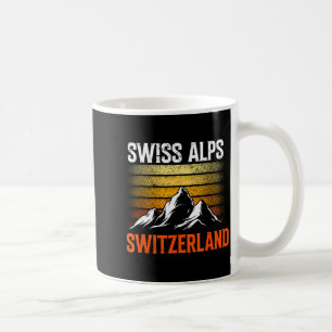 Switzerland alps vintage skiing mountains swiss coffee mug