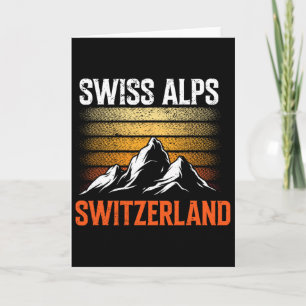 Switzerland Alps Vintage Skiing Mountains Swiss So Card