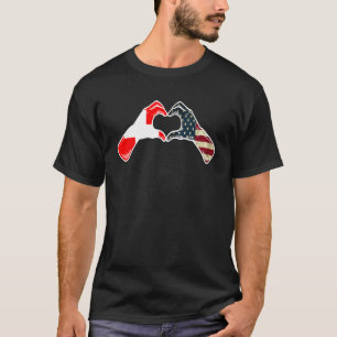 Switzerland American USA Flag USA Swiss Heart T-Shirt
