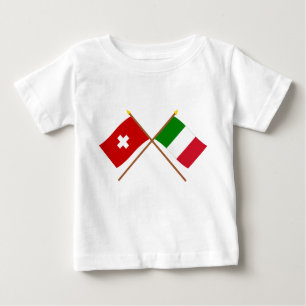 Switzerland and Italy Crossed Flags Baby T-Shirt