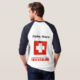 Switzerland and Swiss Flag Personalised  T-Shirt