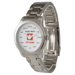 Switzerland and Swiss Flag Personalised Watch