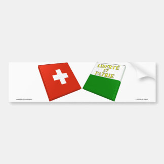 Switzerland and Vaud Flags Bumper Sticker