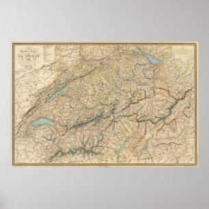 Switzerland Atlas Map 2 Poster