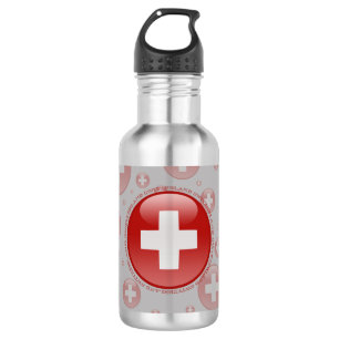 Switzerland Bubble Flag 532 Ml Water Bottle