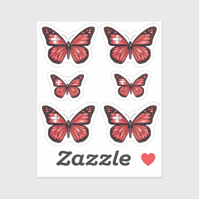 Switzerland butterfly monarch flag (Sheet)