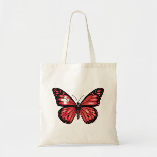 Switzerland butterfly monarch flag tote bag