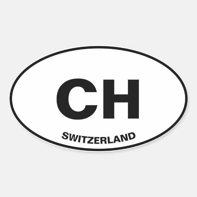 Switzerland (CH) Euro Oval Sticker Oval Bumper (Front)