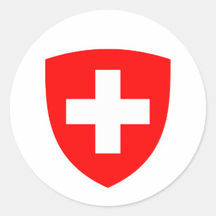 Switzerland country coat arms symbol emblem classic round sticker