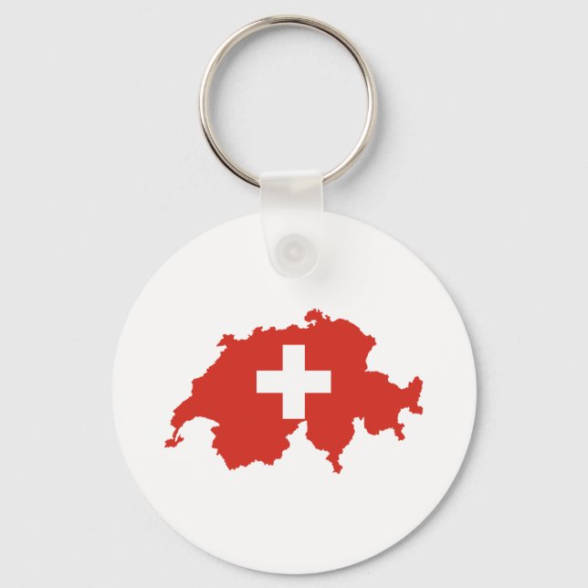 Switzerland Country Flag  Key Ring (Front)