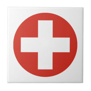Switzerland country flag roundel symbol army milit tile