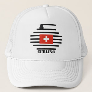 Switzerland Curling Trucker Hat