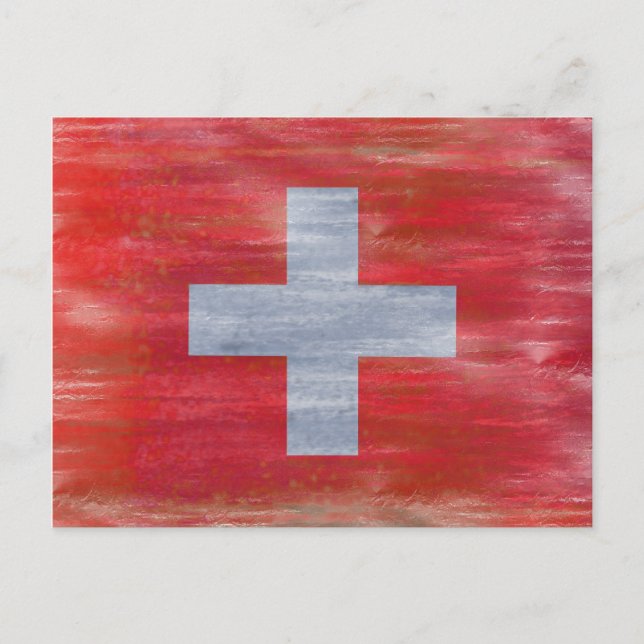Switzerland distressed Swiss flag Postcard (Front)