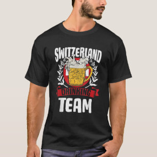 Switzerland Drinking Team Helvetia Swiss Flag Beer T-Shirt