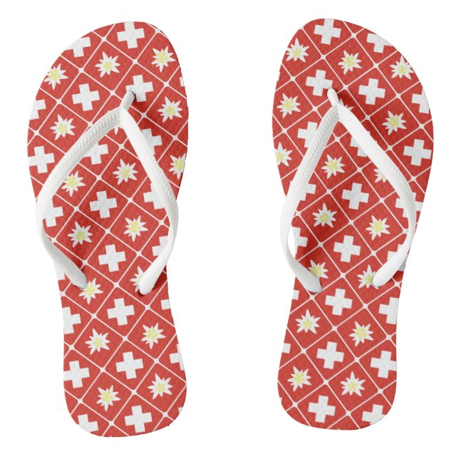 Switzerland Edelweiss pattern Jandals (Footbed)