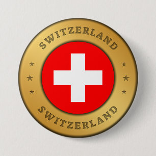 Switzerland Flag 7.5 Cm Round Badge
