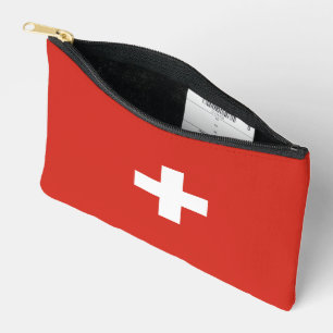 Switzerland flag accessory pouch