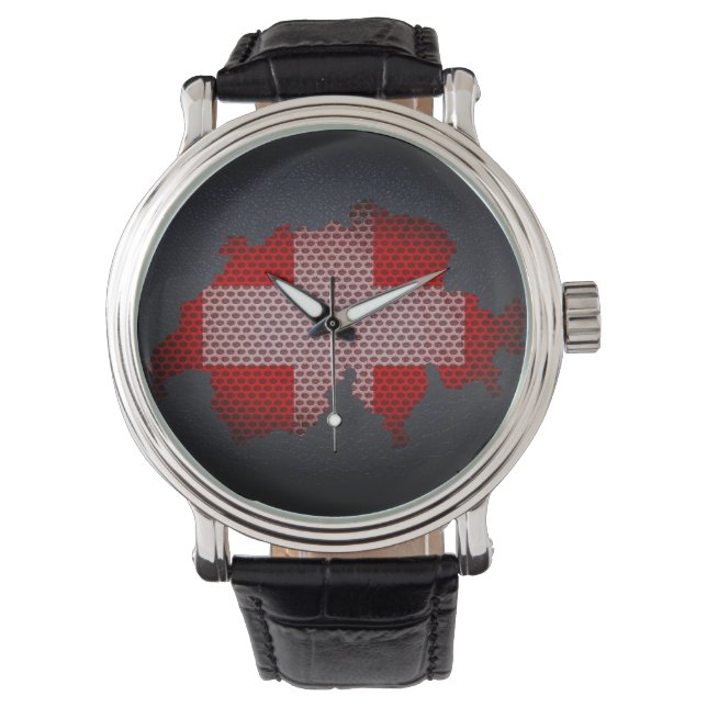 Switzerland Flag and Map Watch (Front)