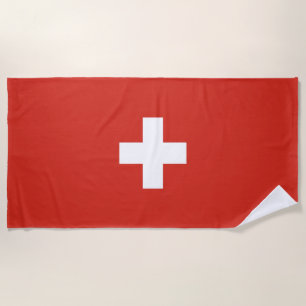 Switzerland flag beach towel