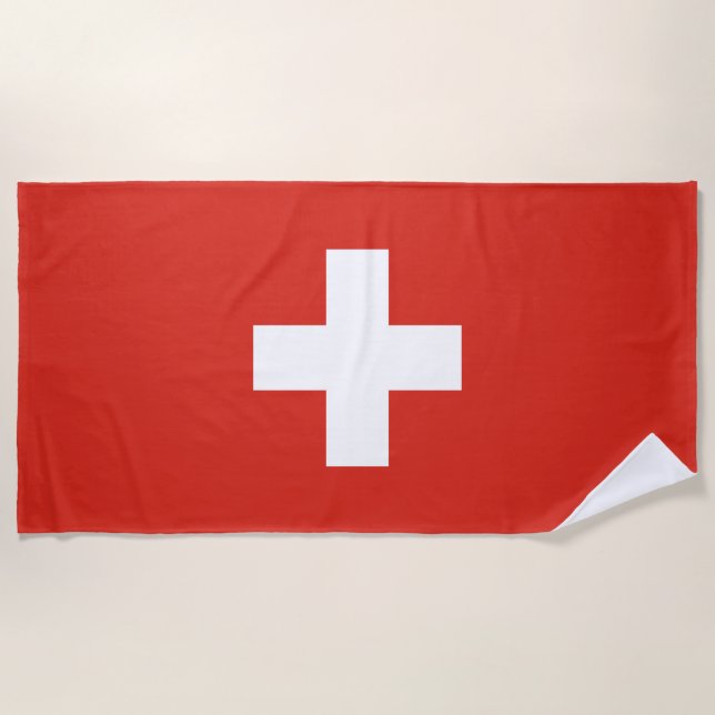 Switzerland Flag Beach Towel (Front)
