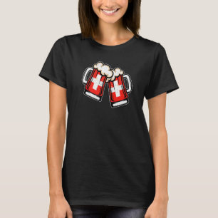 Switzerland Flag Beer Mug Cool Swiss Beer T-Shirt