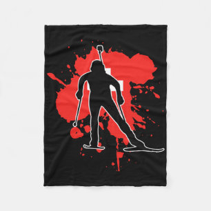 Switzerland Flag Biathlonist - Swiss Biathlon 1 Fleece Blanket