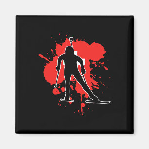 Switzerland Flag Biathlonist - Swiss Biathlon 1  Magnet