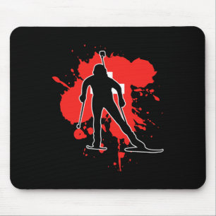 Switzerland Flag Biathlonist - Swiss Biathlon 1 Mouse Pad