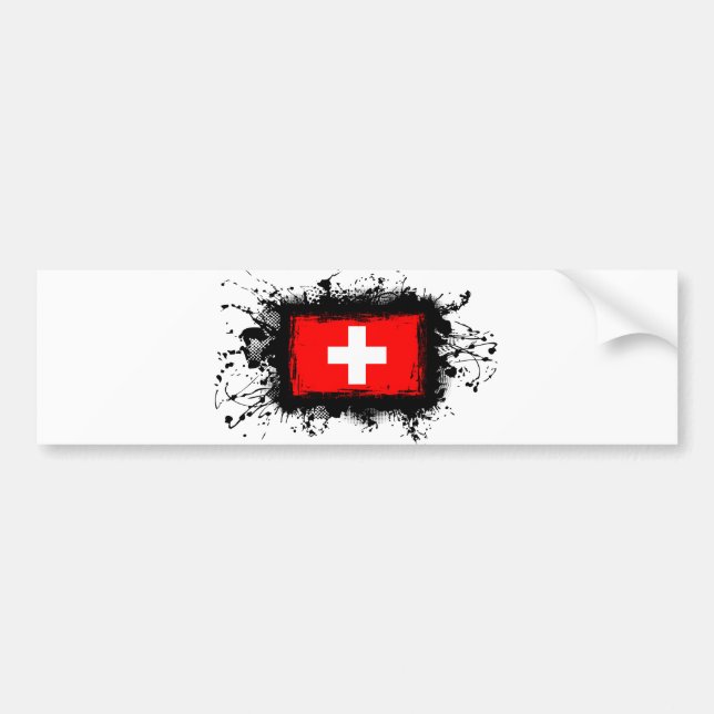 Switzerland Flag Bumper Sticker (Front)