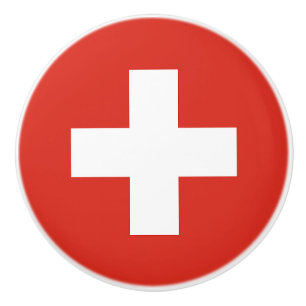 Switzerland Flag Ceramic Knob