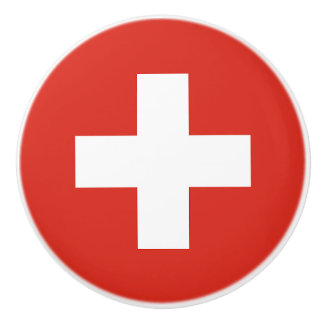Switzerland Flag Ceramic Knob