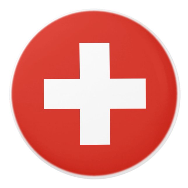 Switzerland Flag Ceramic Knob (Front)