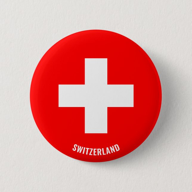Switzerland Flag Charming Patriotic 6 Cm Round Badge (Front)