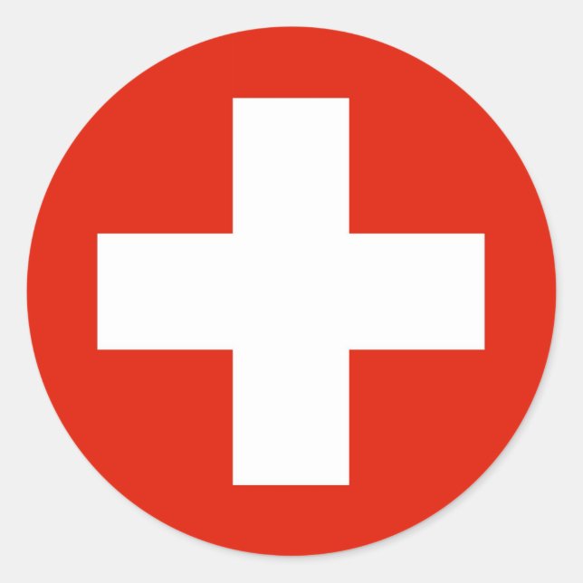 Switzerland flag classic round sticker (Front)