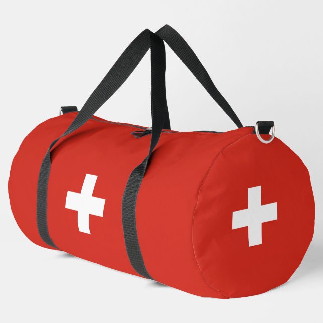 Switzerland flag duffle bag (Left Corner)