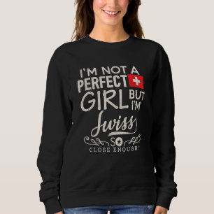 Switzerland Flag Girl   Swiss Pride Souvenir   Sweatshirt