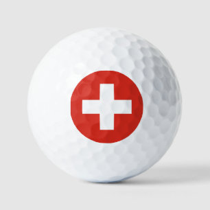 Switzerland flag golf balls