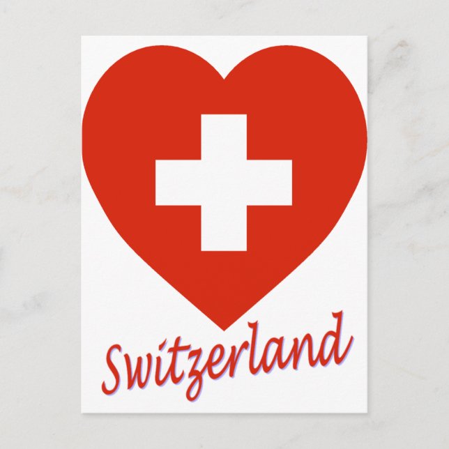 Switzerland Flag Heart Postcard (Front)