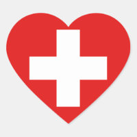 Switzerland Flag Heart Sticker