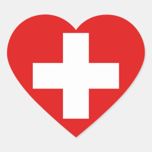Switzerland Flag Heart Sticker