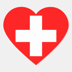 switzerland flag heart sticker