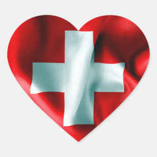 Switzerland Flag Heart Sticker